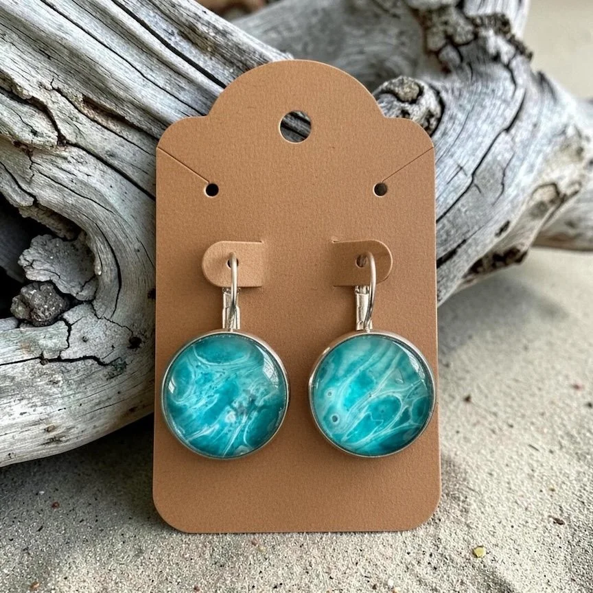 12mm Drop Pour Painting Earrings with Stainless Steel Hook.
$35