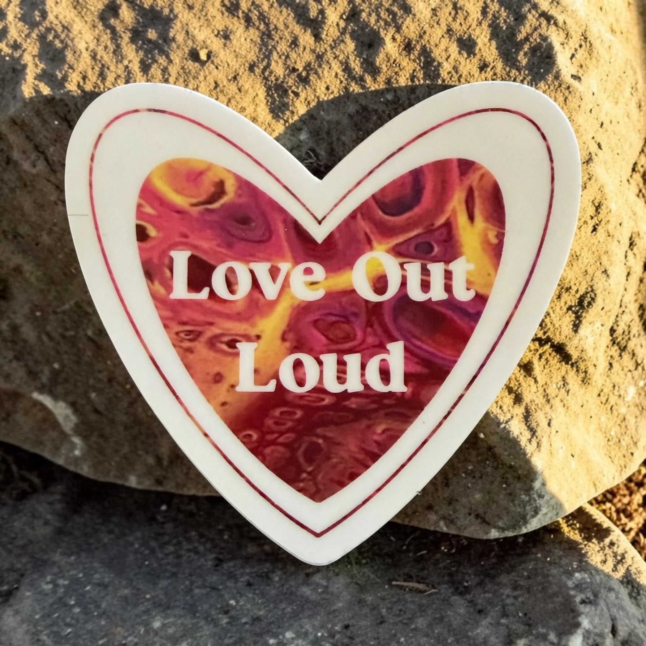 Love Out Loud-Pink and Yellow Heart Sticker
$5