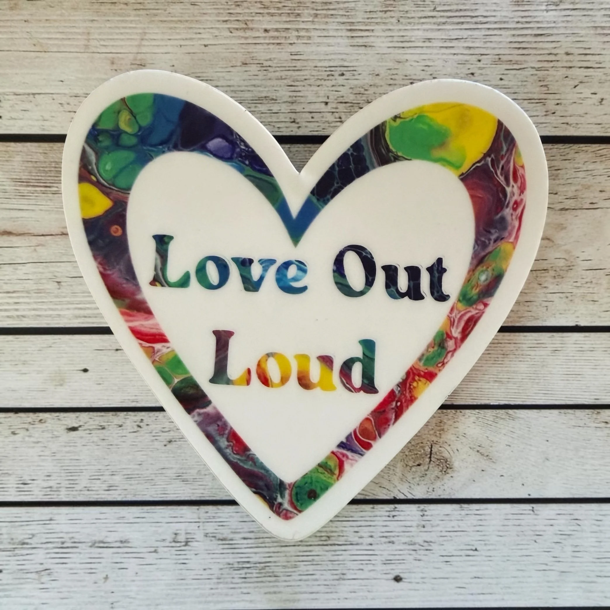 Love Out Loud-Rainbow Heart Sticker
$5