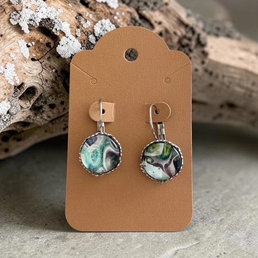 12mm Antique Pour Painting Earrings with Stainless Steel Hooks
$35