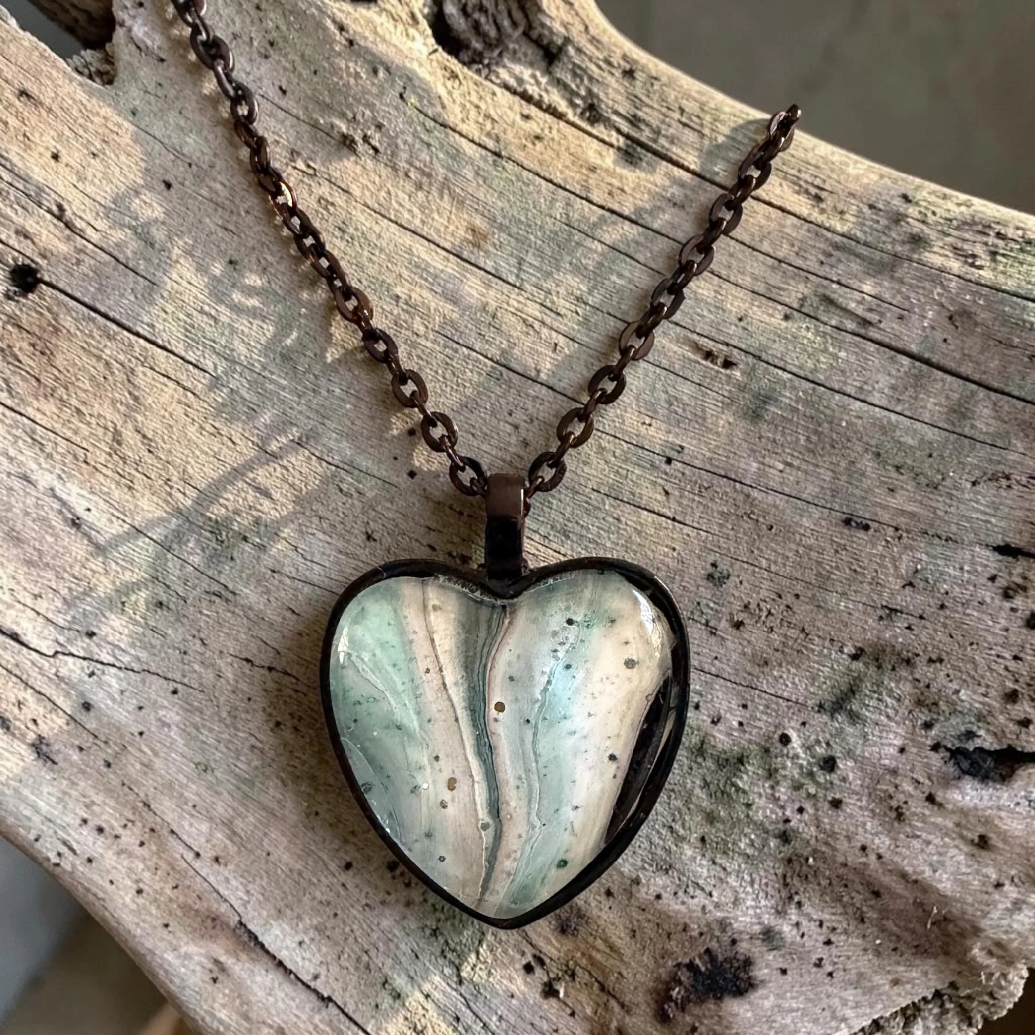 Pour Painting Heart Pendant Necklace
$35