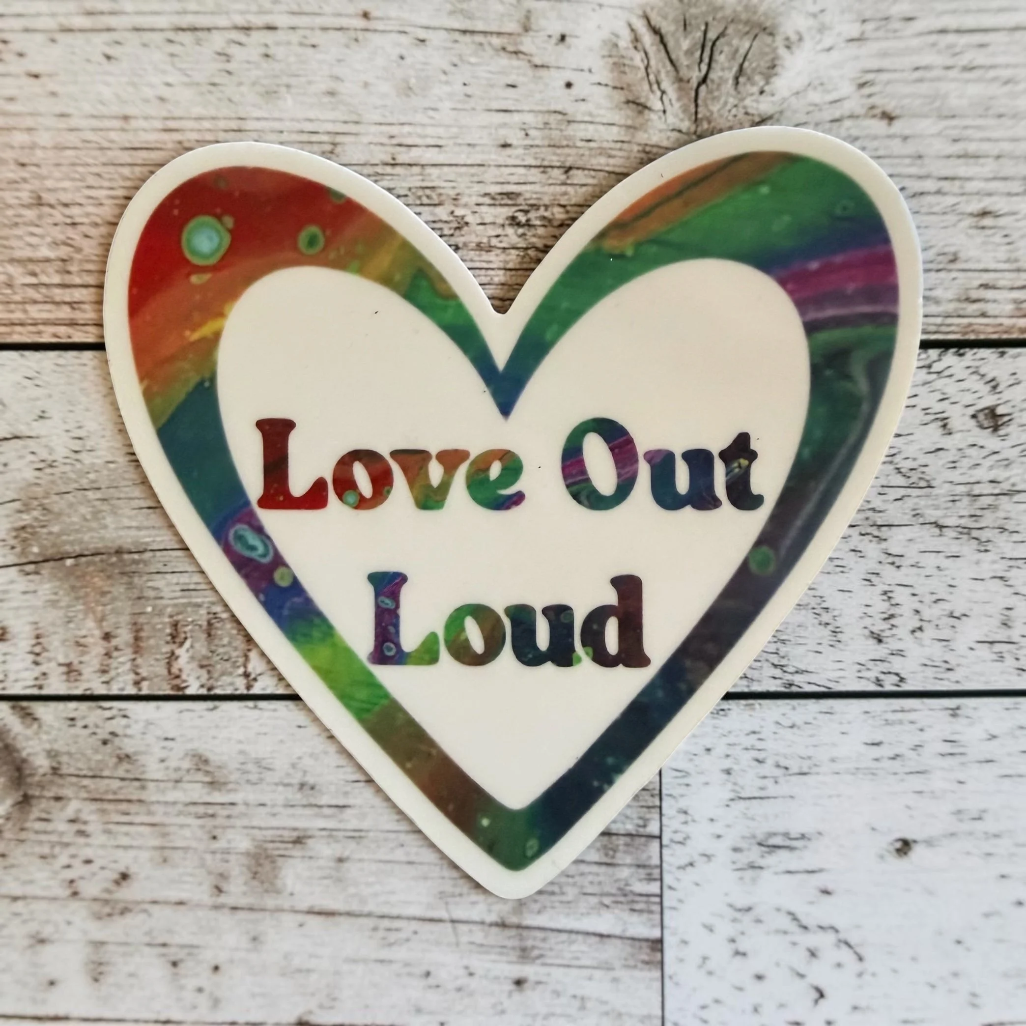 Rainbow Heart-Love Out Loud Sticker
$5