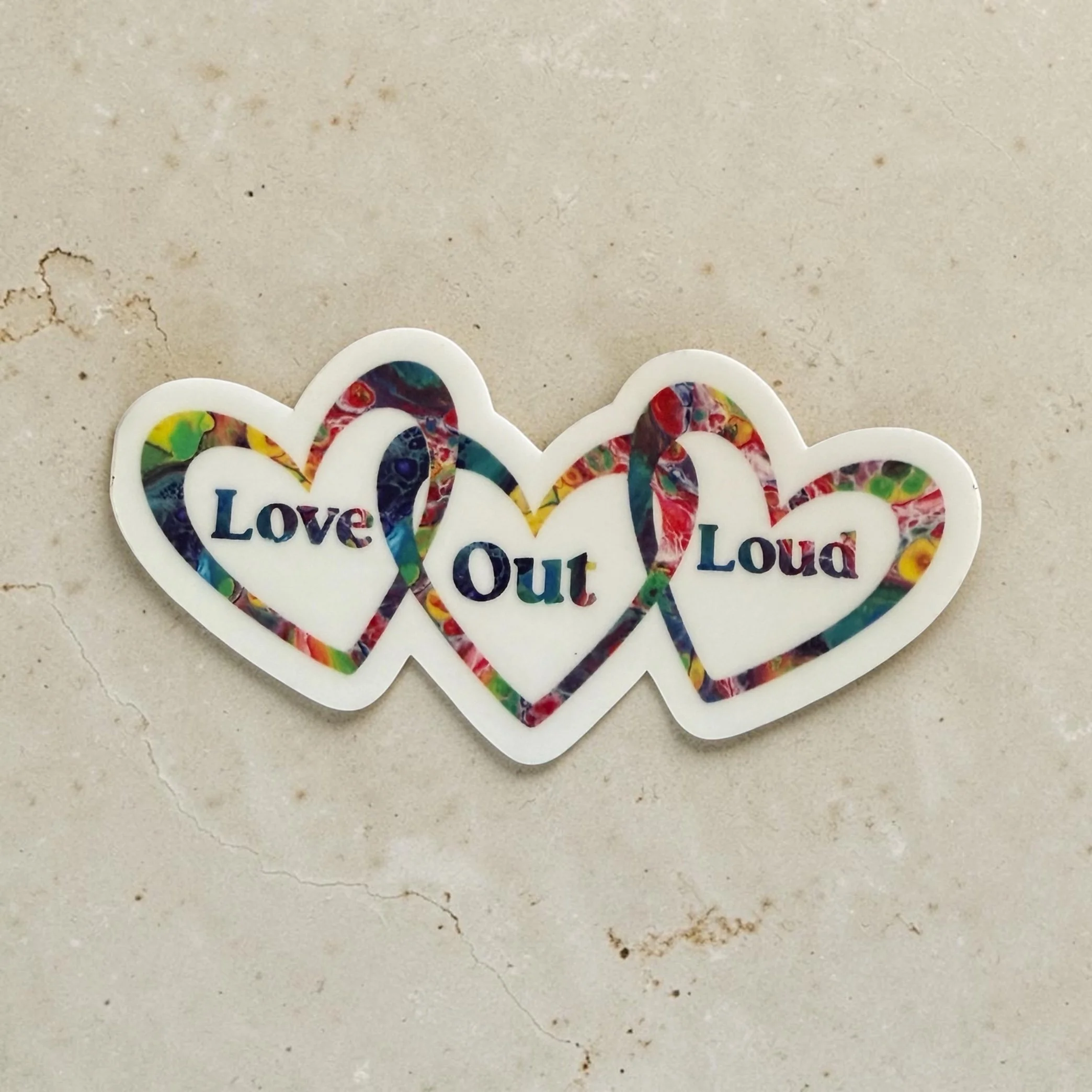Love Out Loud-Rainbow Hearts Sticker
$4