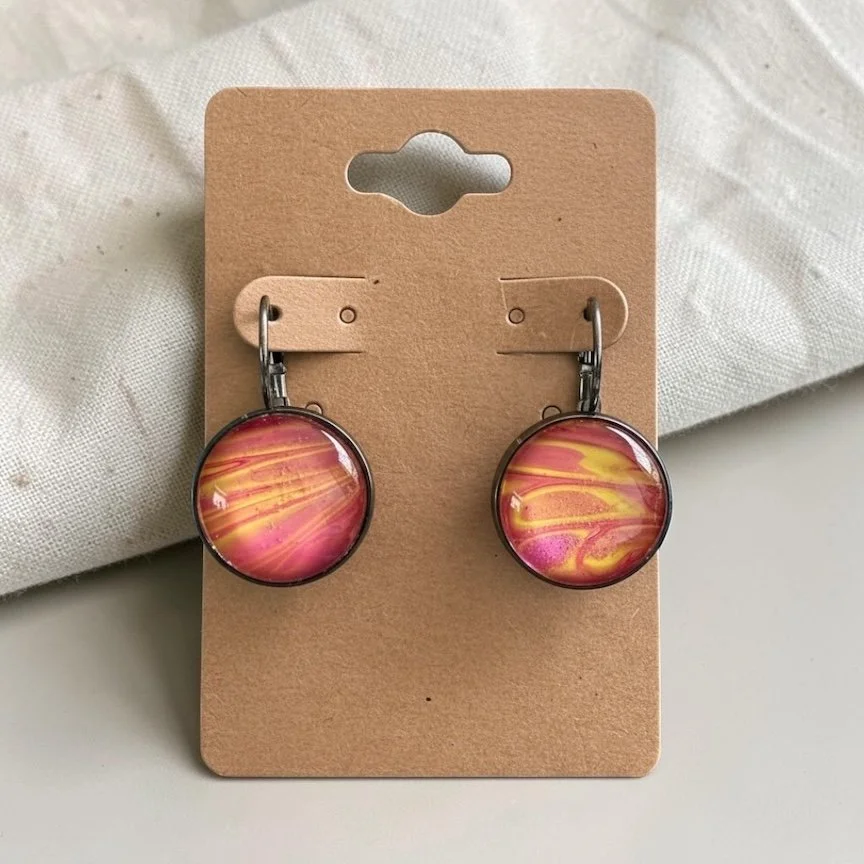 Drop Pour Painting Earrings with Stainless Steel Hooks
$35