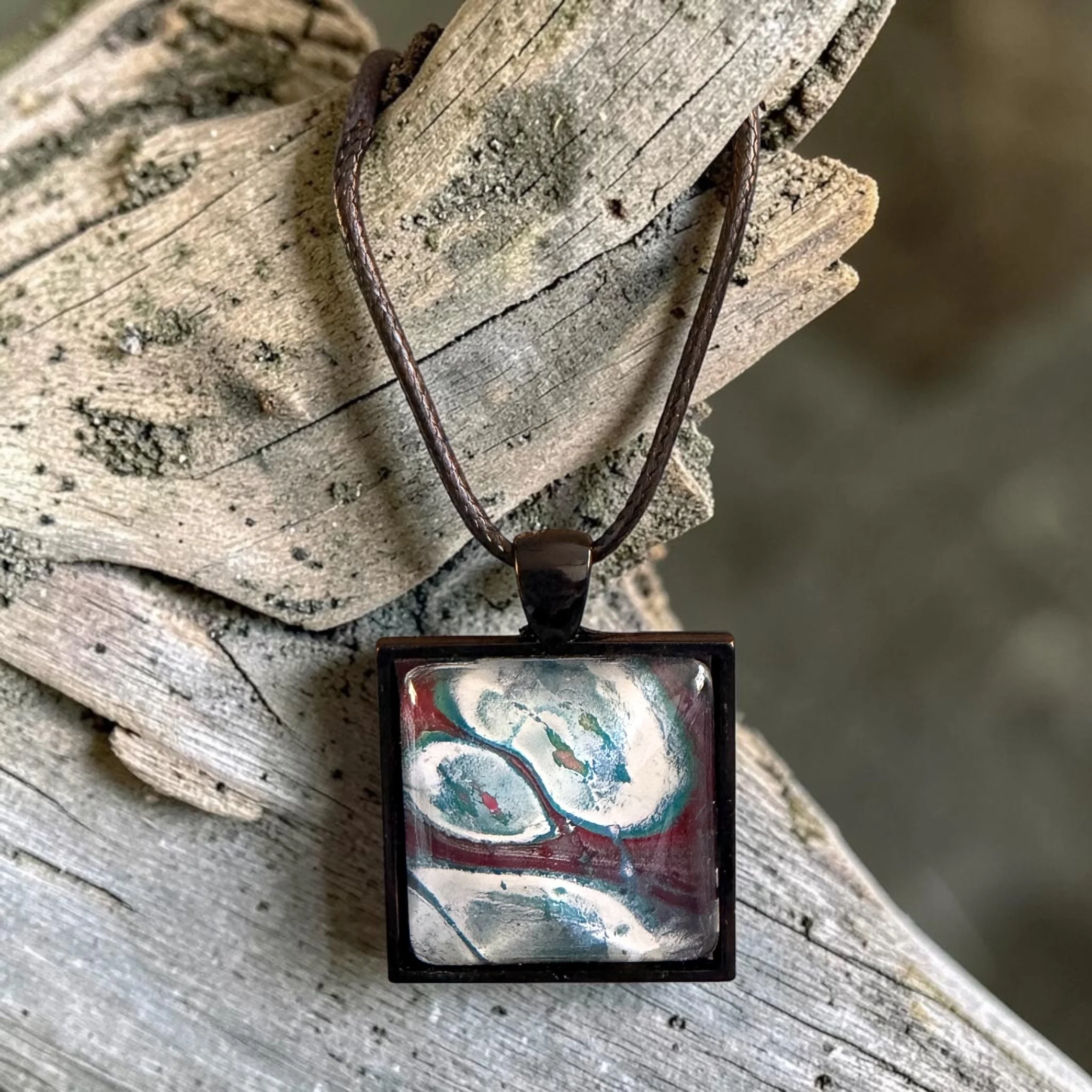 Pour Painting Square Pendant Necklace
$35