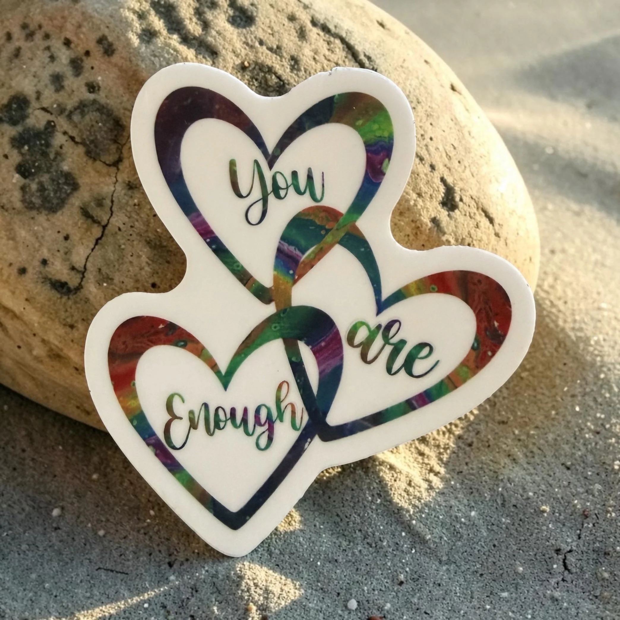 You Are Enough Rainbow Hearts Sticker
$5