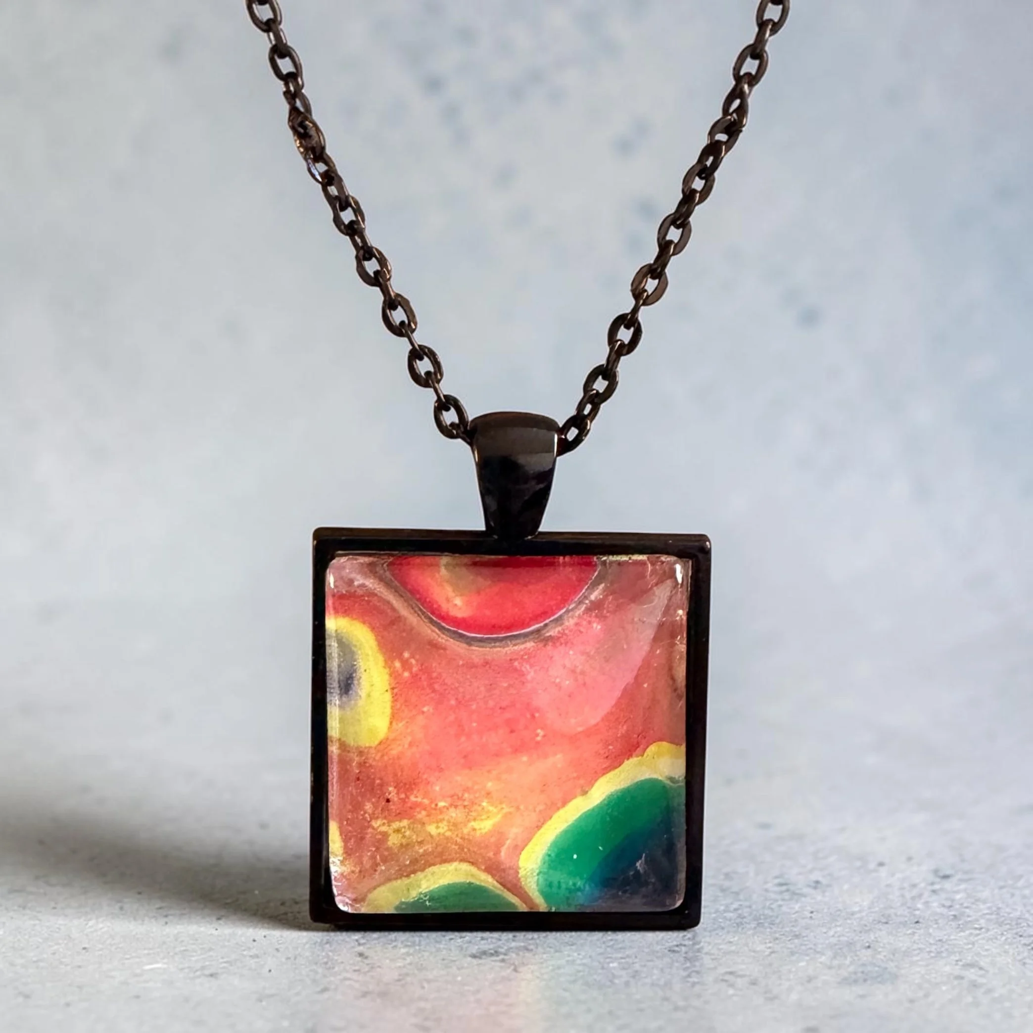 Pour Painting Square Pendant Necklace
$35