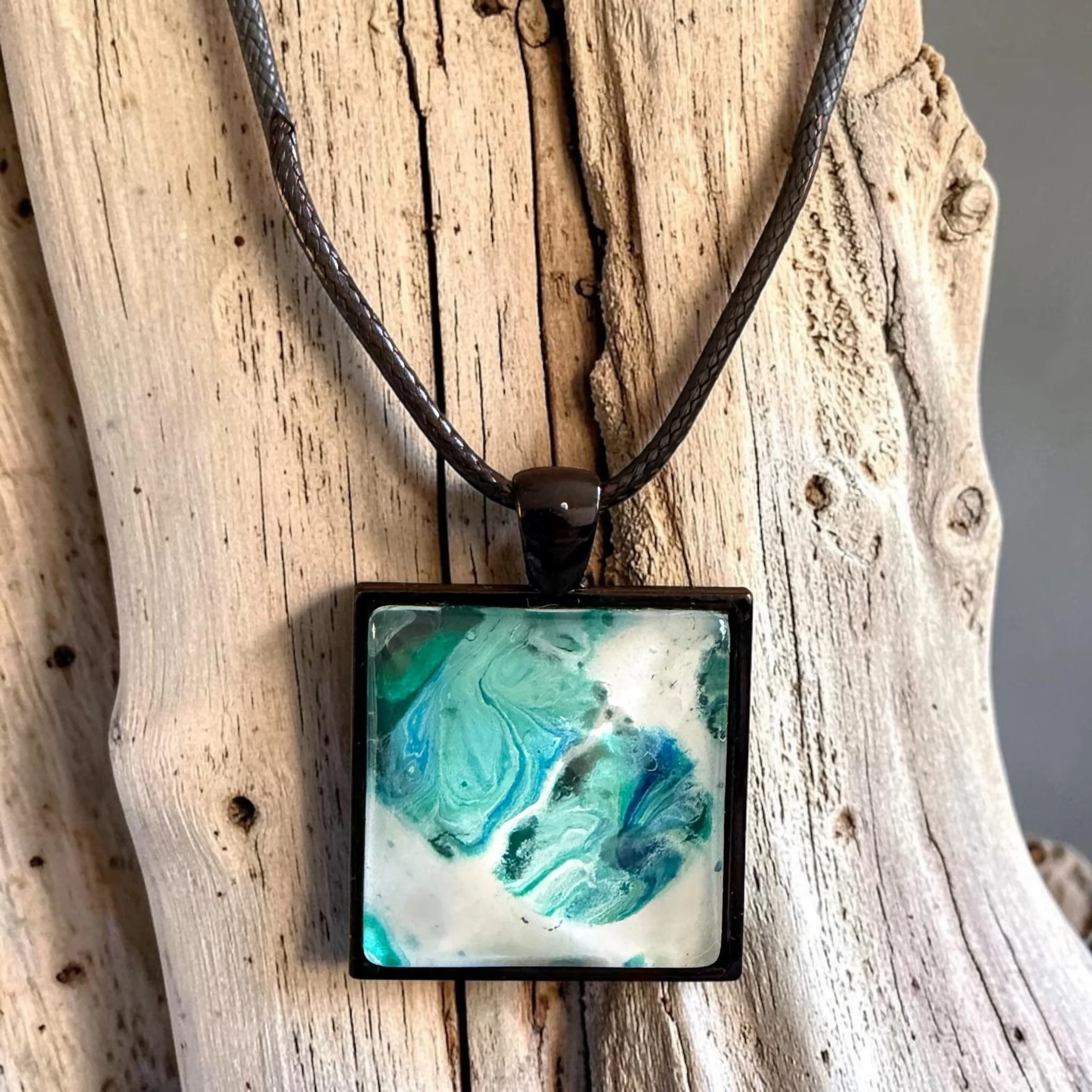Pour Painting Square Pendant Necklace
$35