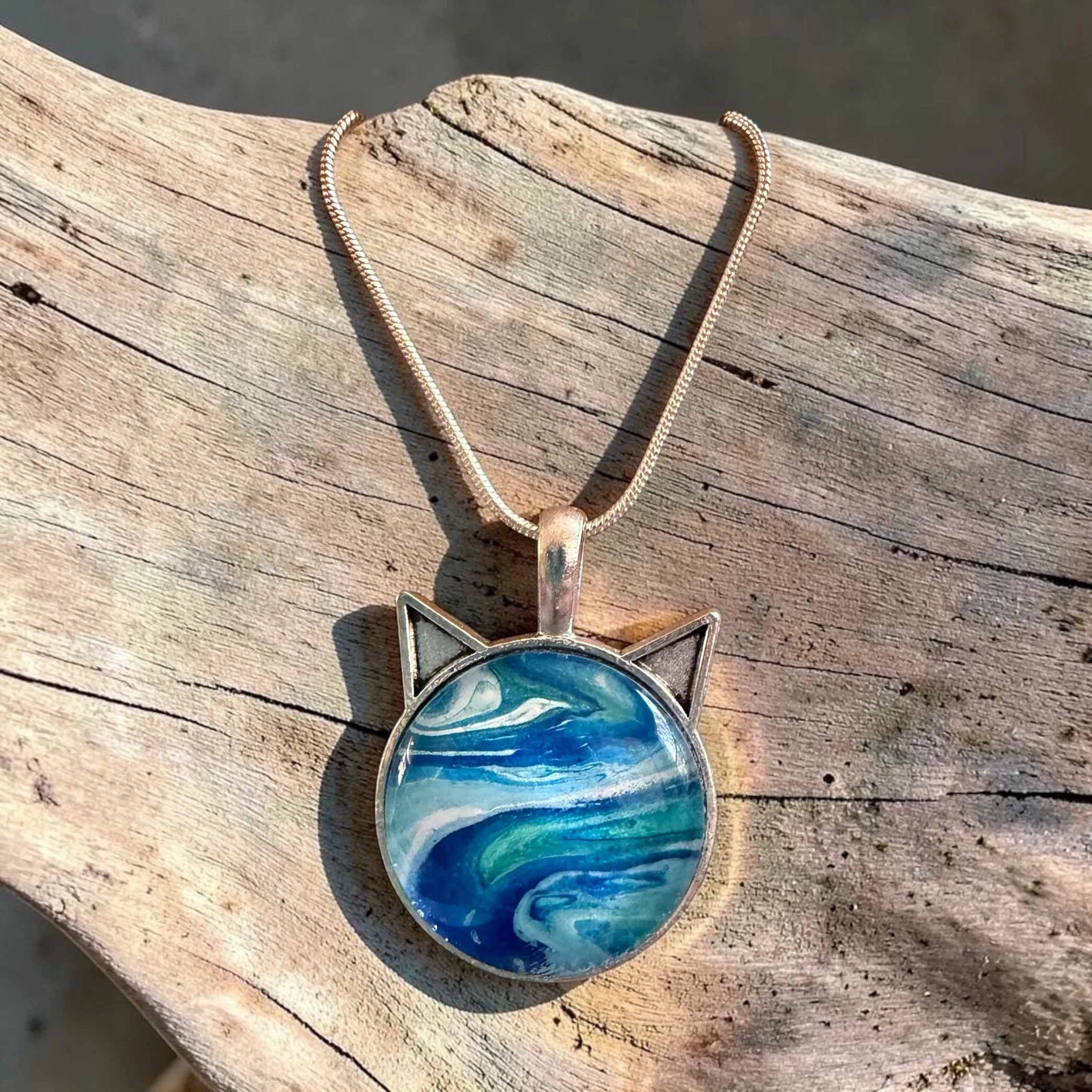 Pour Painting 25mm Cat Necklace
$35