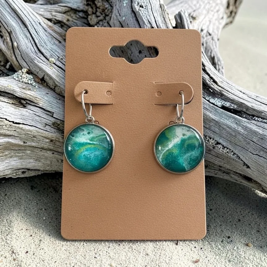 12mm Drop Pour Painting Earrings with Stainless Steel Hooks
$35