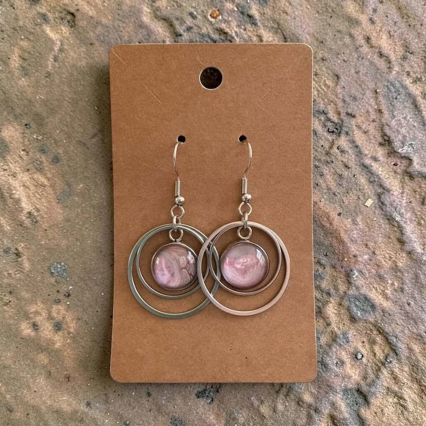 12mm Pour Painting Double Hoop Earrings with Stainless Steel Hooks
$35