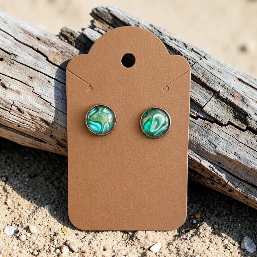 10mm Stud "Pour Paintings" Stainless Steel Earrings.
$20