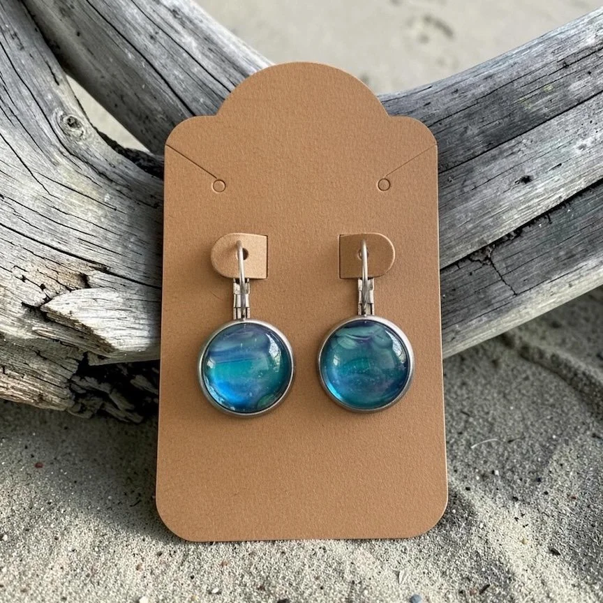 12mm Drop Pour Painting Earrings with Stainless Steel Hooks
$35