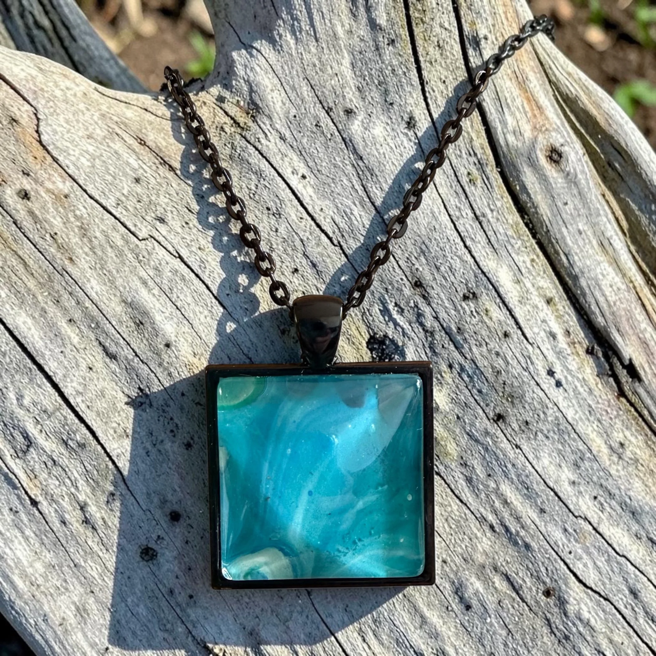 Pour Painting Square Pendant Necklace
$35