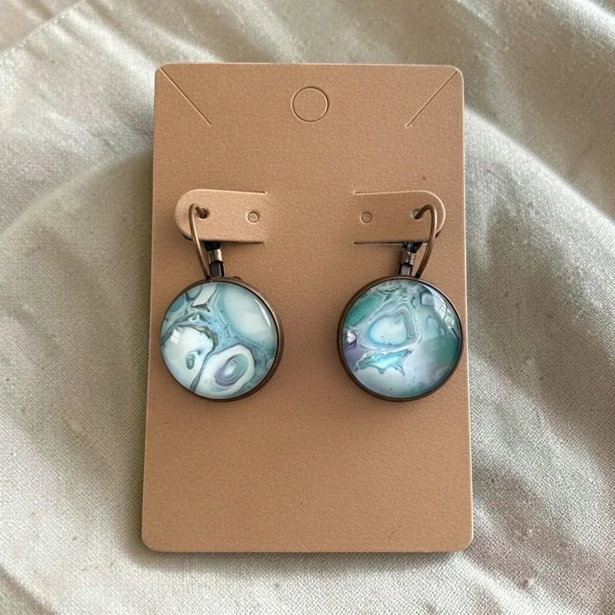 12mm Drop Pour Painting Earrings with Stainless Steel Hooks
$35