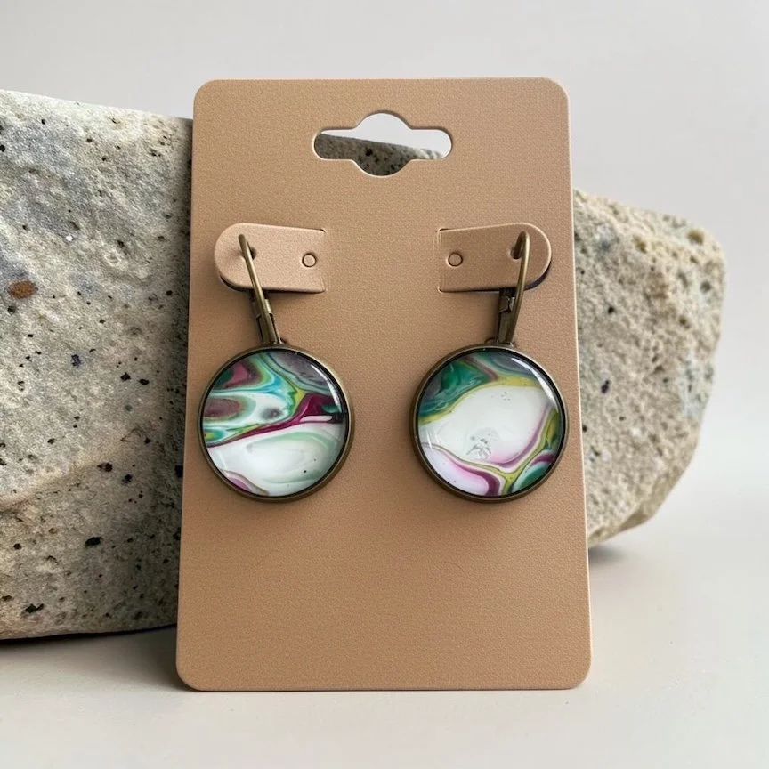 Drop Pour Painting Earrings with Stainless Steel Hooks
$35