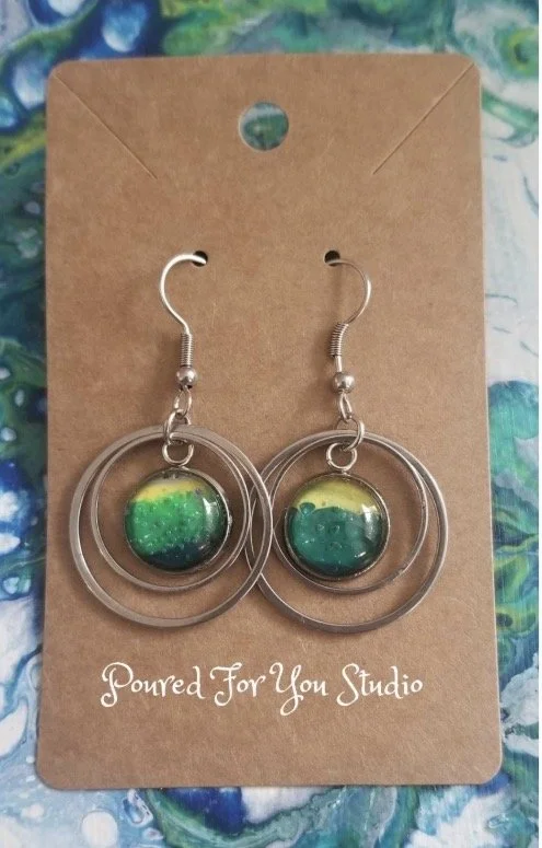 12mm Pour Painting Double Hoop Earrings with Stainless Steel Hooks
$35