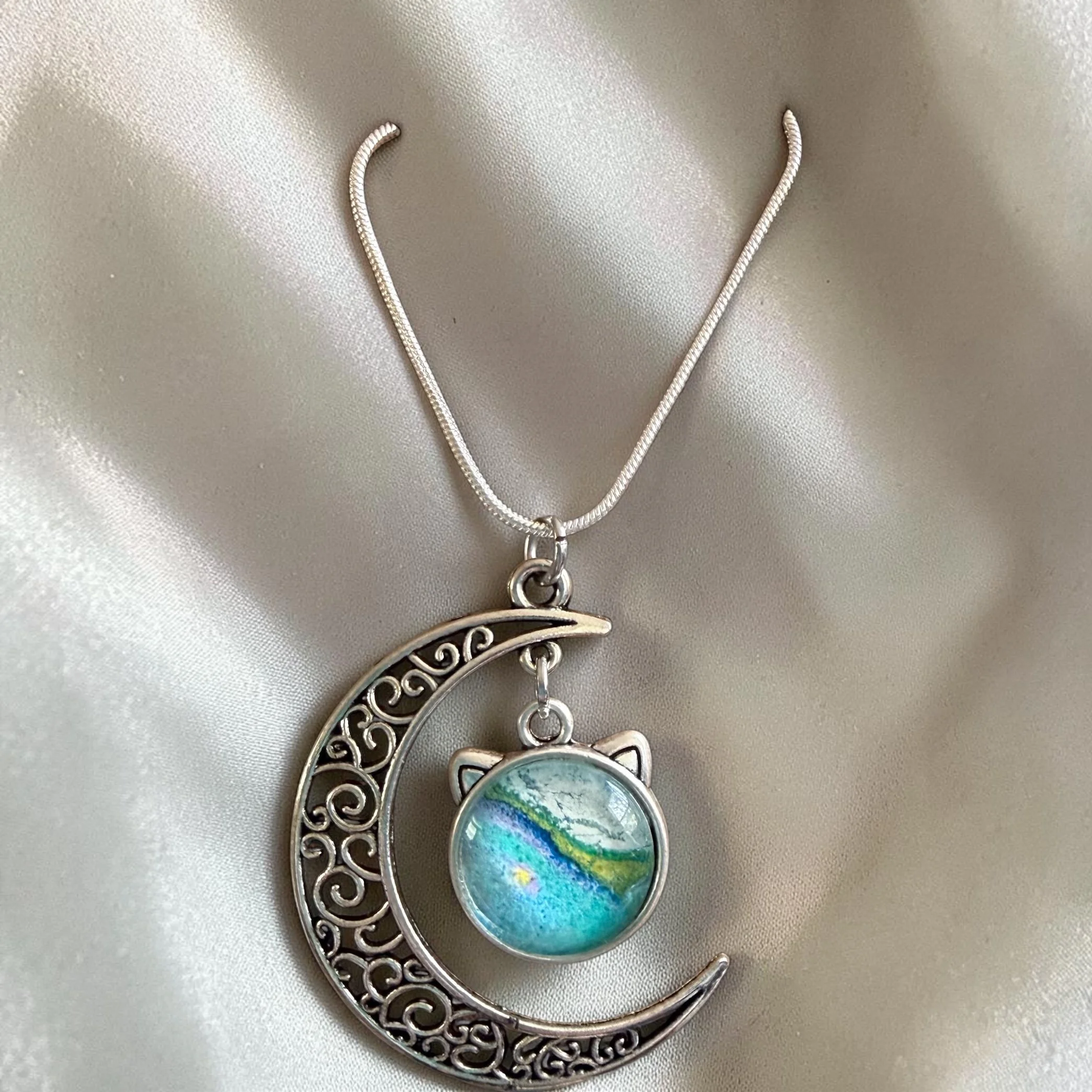 Blue Cat Moon Necklace
$35