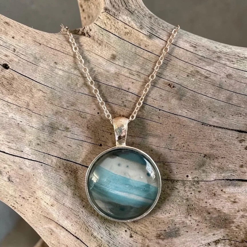 Pour Painting Sterling Silver Pendant Necklace
$40