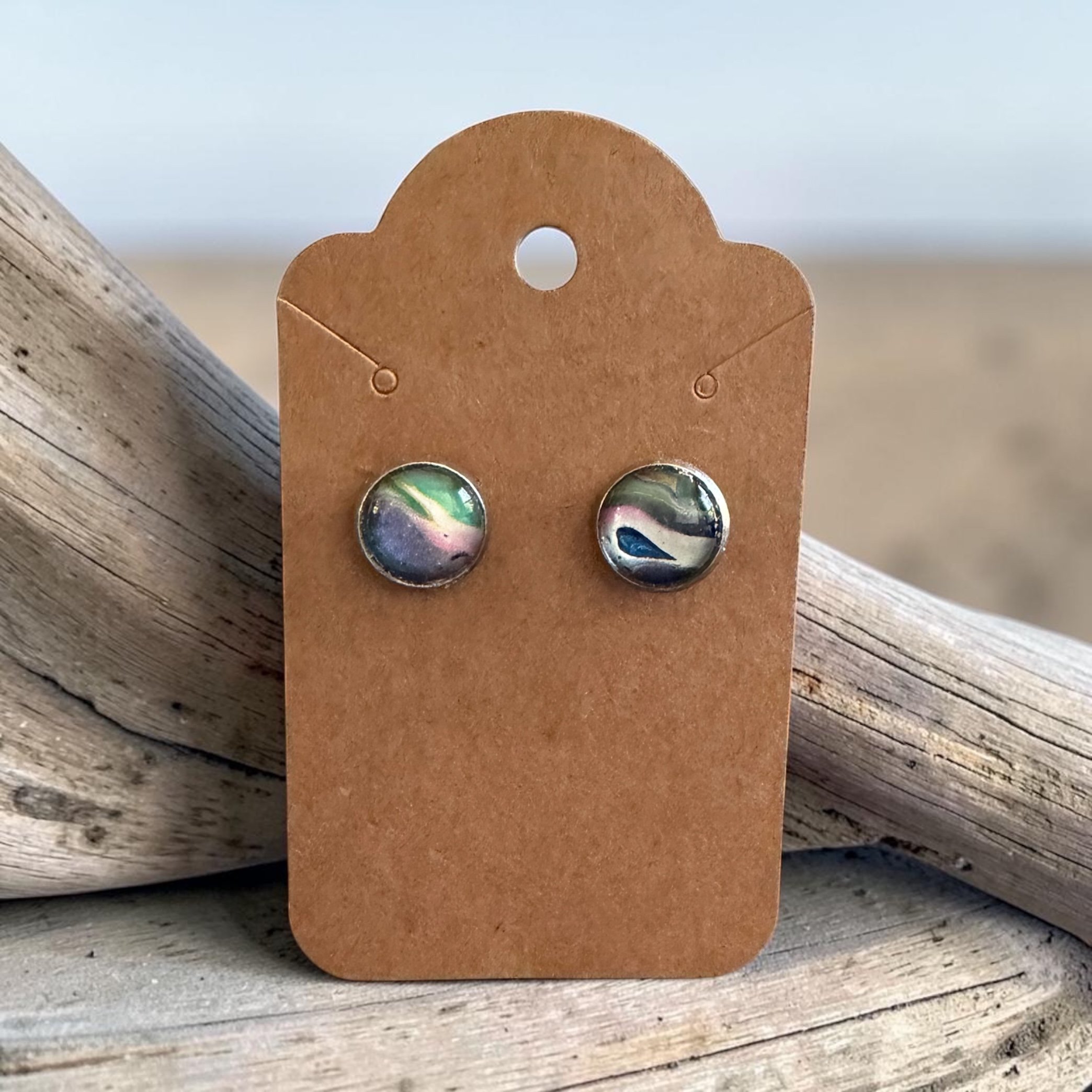 10mm Stud "Pour Paintings" Stainless Steel Earrings
$20