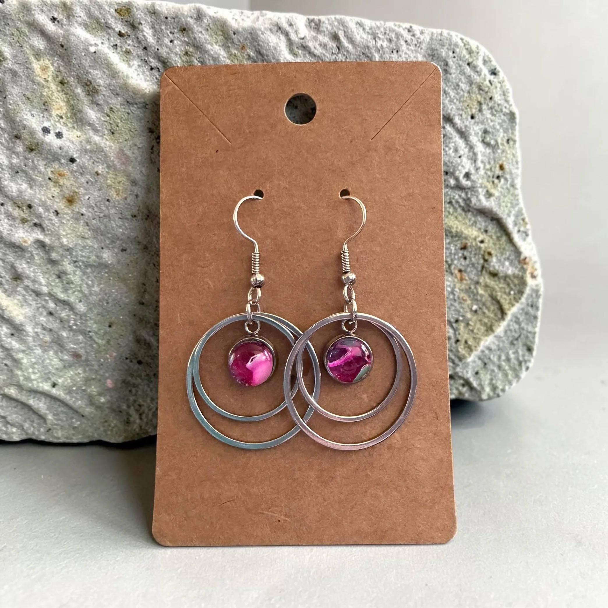 10mm Pour Painting Double Hoop Earrings with Stainless Steel Hooks
$35