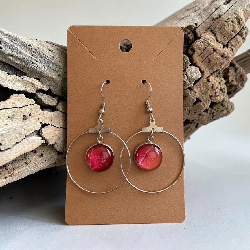 12mm Pour Painting Hoop Earrings with Stainless Steel Hooks
$35