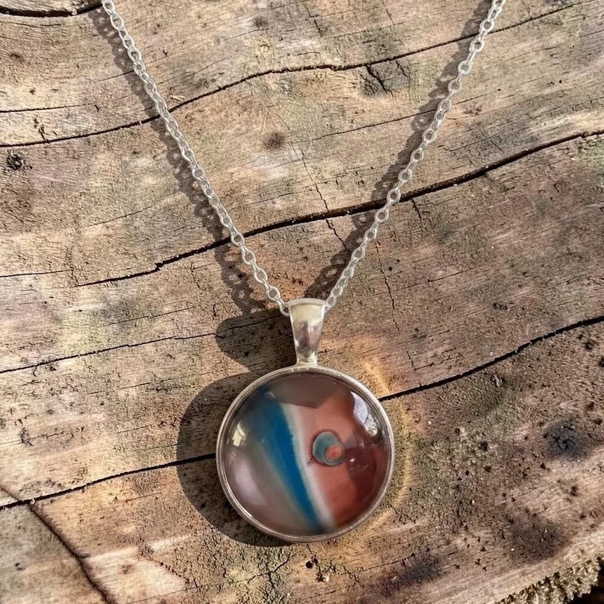 Pour Painting Sterling Silver Pendant Necklace
$40
