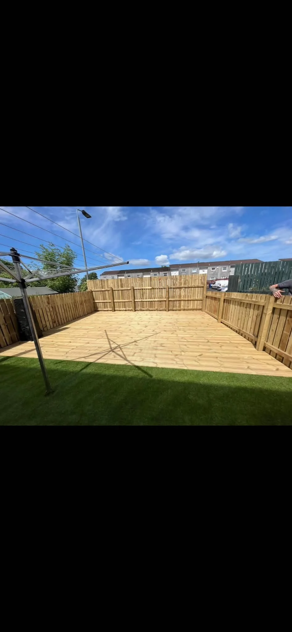 New timber decking and wooden fencing installed by Professor Kleen
