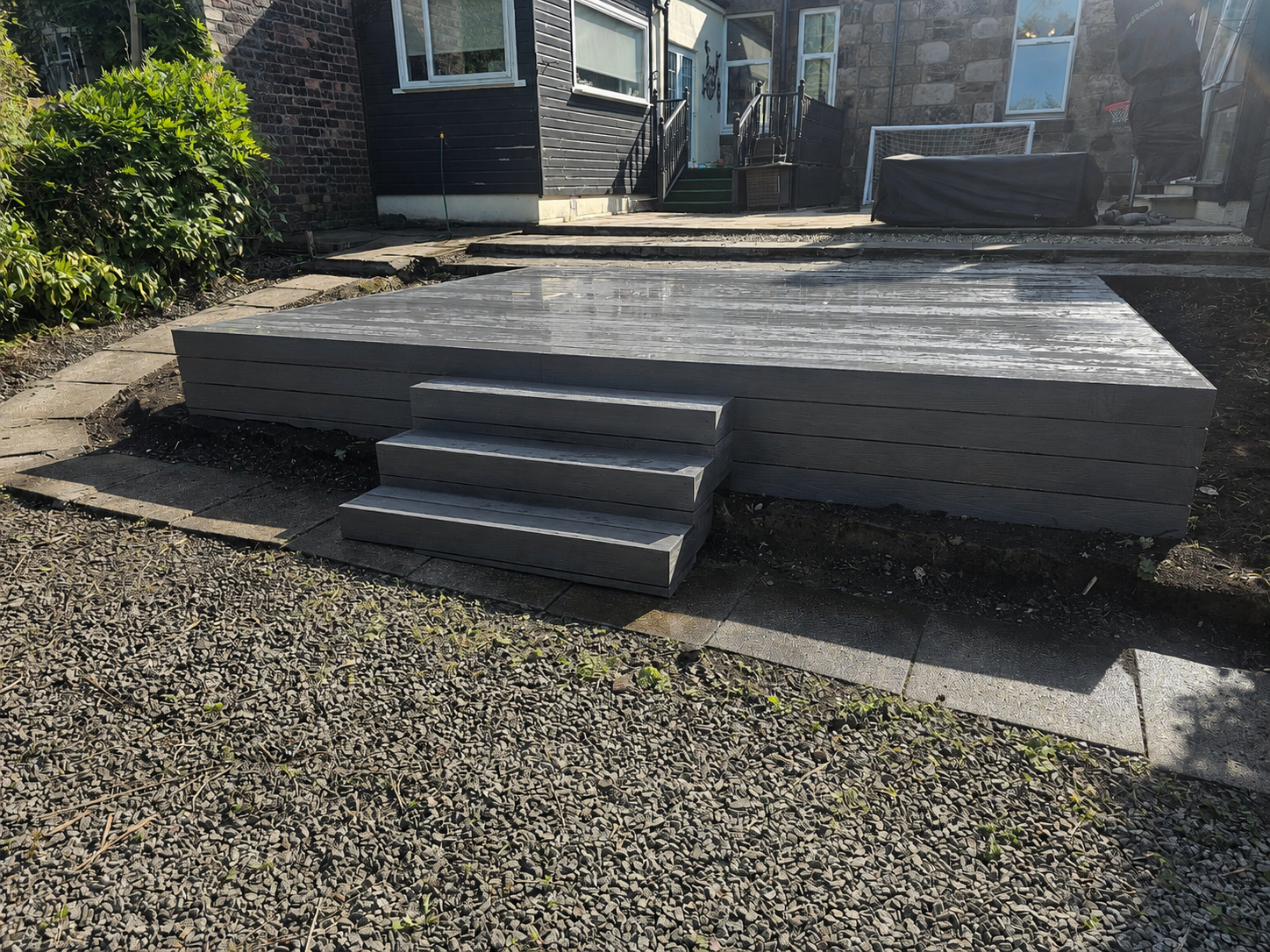 Composite decking & stairs installed by professor kleen