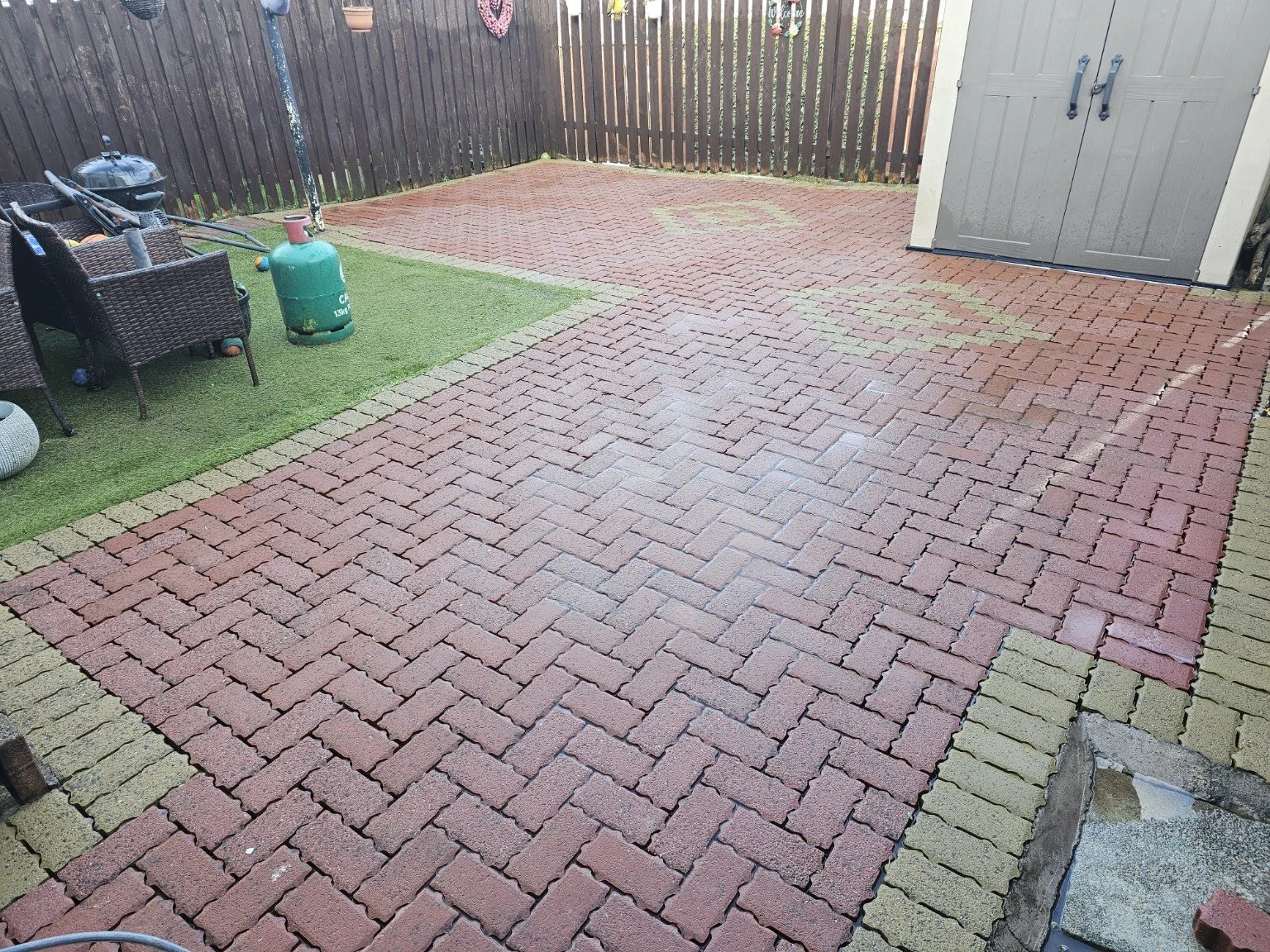 hypo treatment, biocide treatment, dirty monoblock, moss and algae