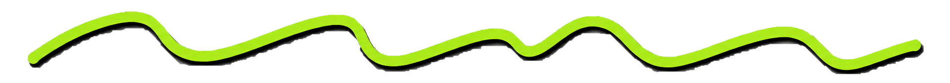 A neon green squiggly line on a white background.