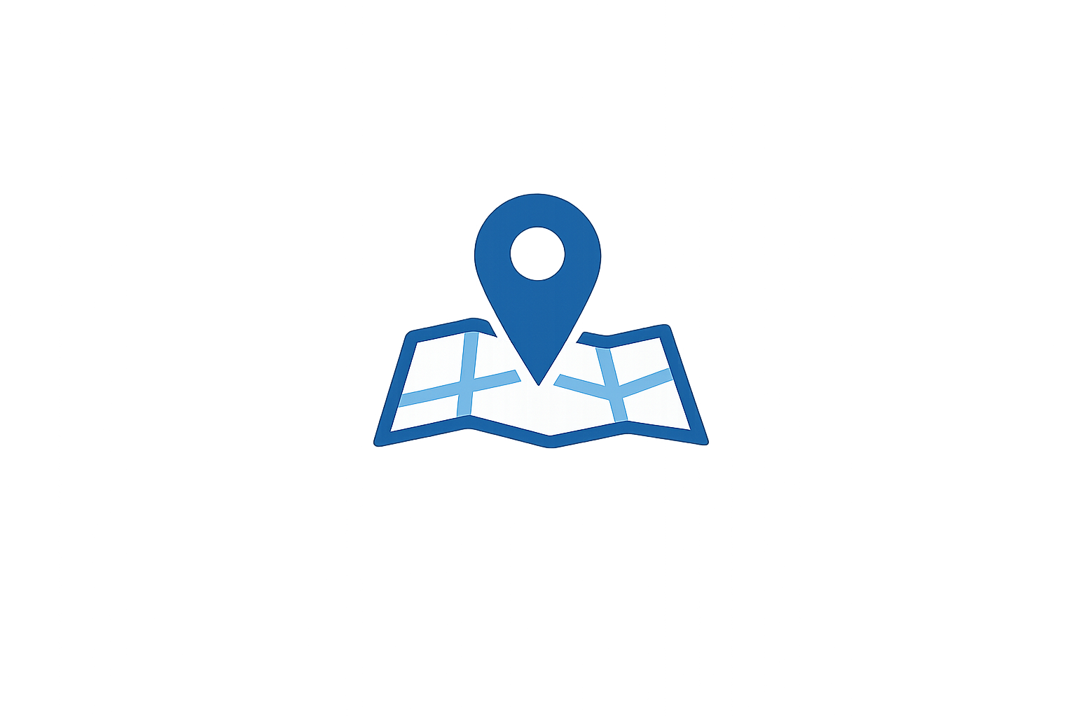 Icon of a map with a location pin placed on it.