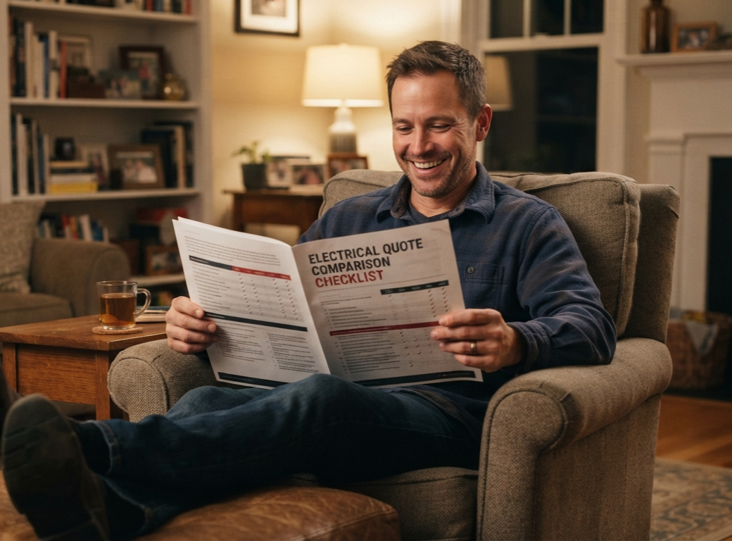 man reading checklist