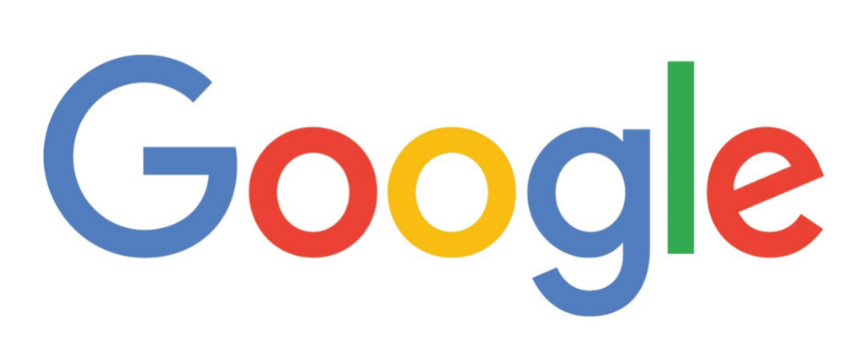 Google logo with multicolored letters on a white background
