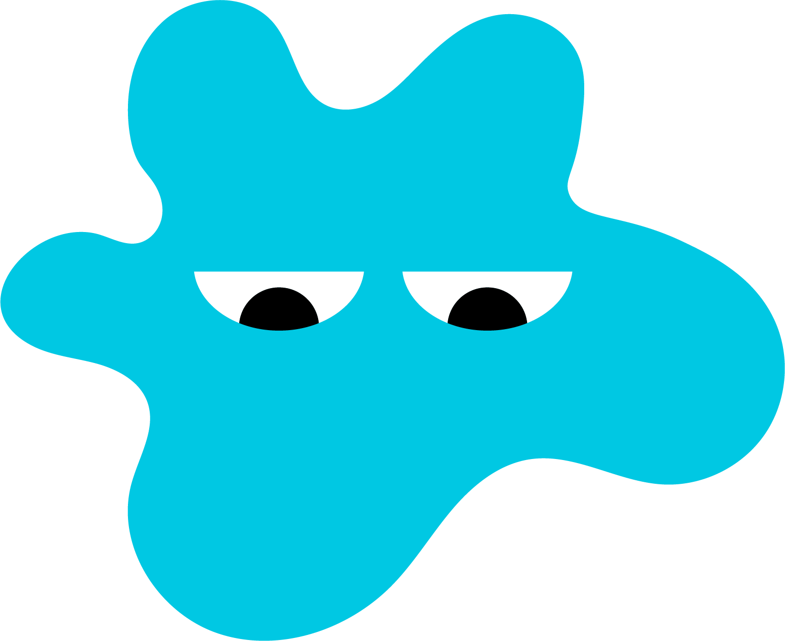 A blue blob with two half-closed eyes and black pupils, graphic for AltPlay