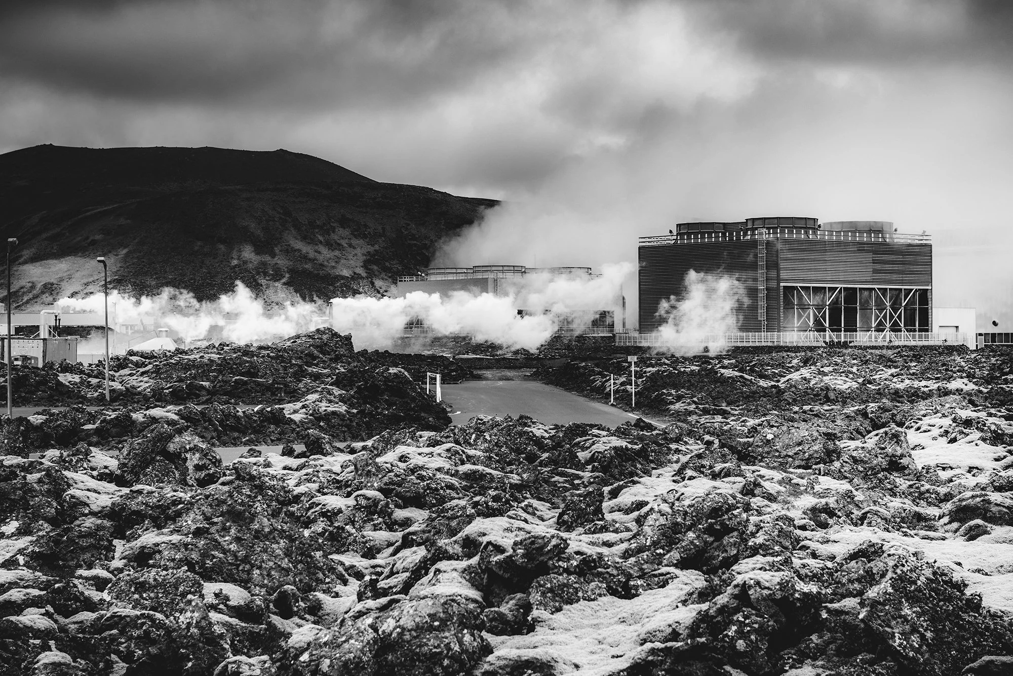 Svartsengi geothermal facility in volcanic landscape, Iceland - photograph by POSTRH