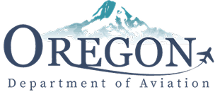 logo of Oregon Department of Aviation with Mt Hood an an image of an airplane