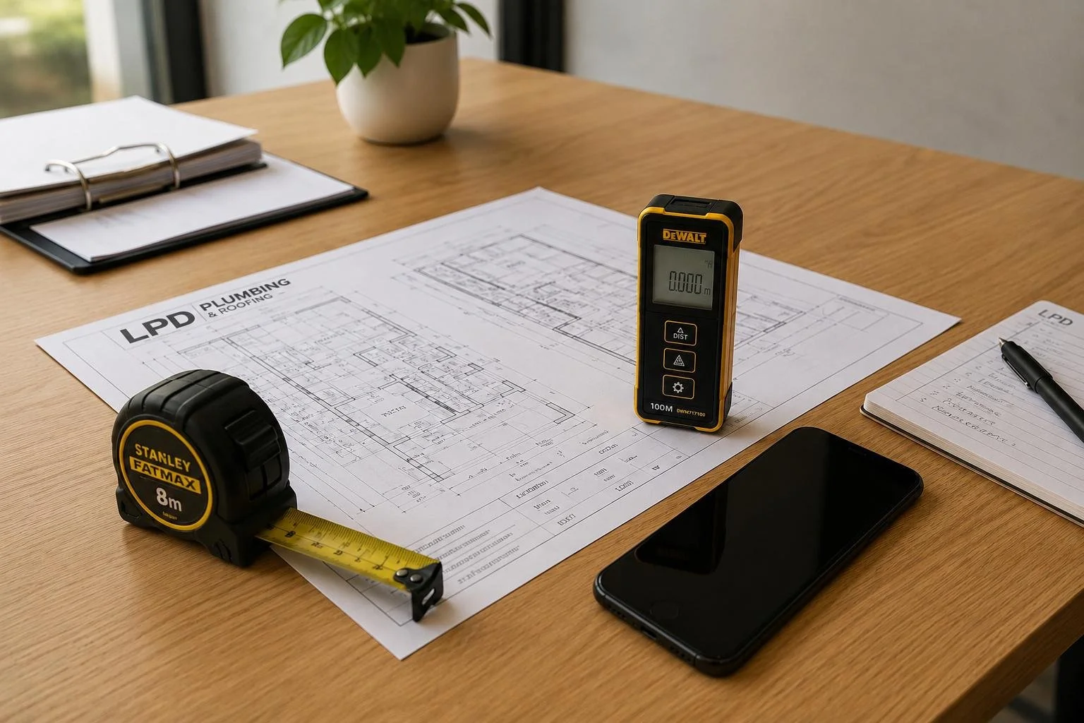 Professional quoting and site assessment tools used by LPD Plumbing & Roofing.