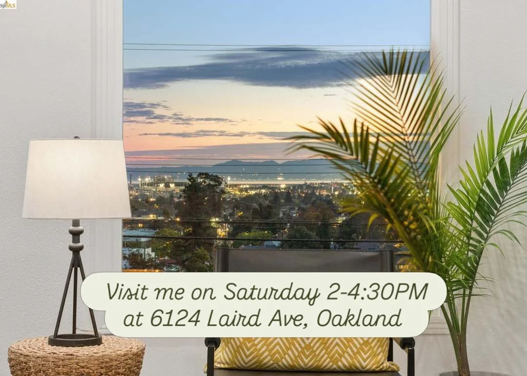 💎 
An Oakland gem, not to be missed!

Elevated above the street and surrounded by beautiful landscaping, the 3-bedroom, 2-bath home is filled with natural light and expansive Bay views. The gracious living room, with its coved ceiling and tiled gas 