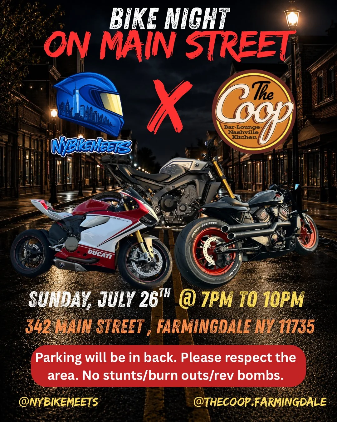 Bike Night on Farmingdale Main Street