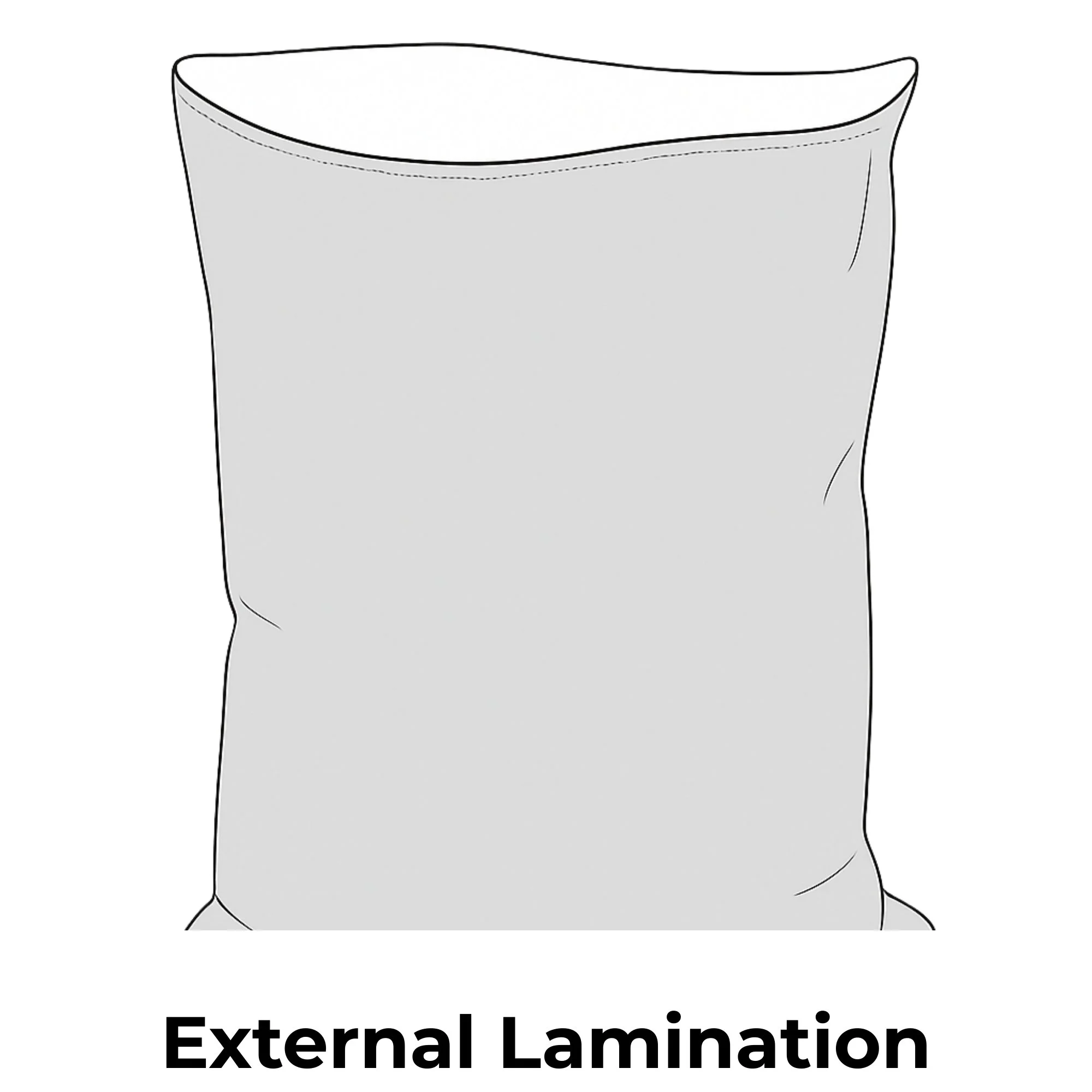 Illustration of woven polypropylene bag with external lamination