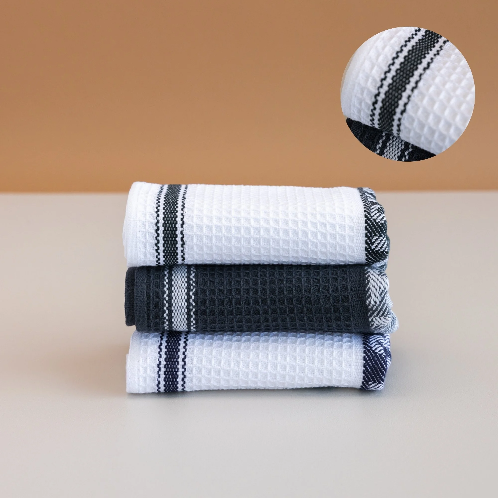 Cotton polyester dish cloths folded — commercial kitchen cloths New Zealand