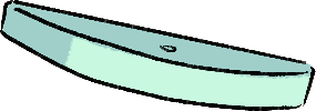 A light blue straight-edged razor blade.