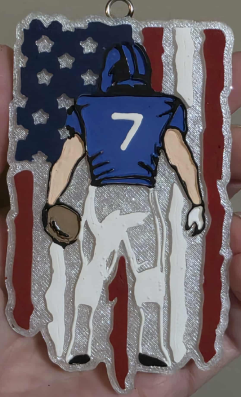 Football Player US Flag