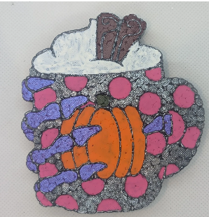 Skeleton Hand Pumpkin latte
