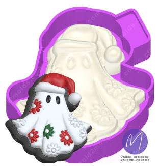 3D Floral Santa Ghost