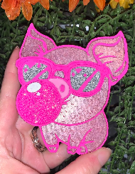 Pig with bubble gum