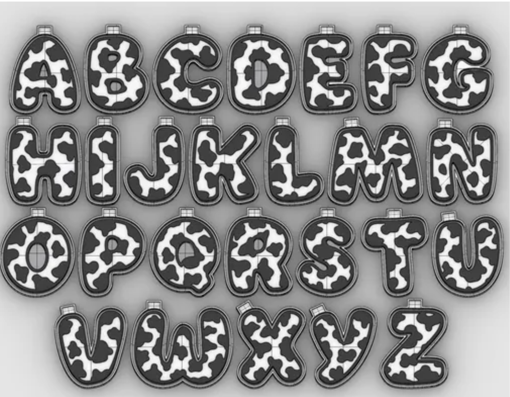 Cow Print Letters