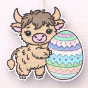 Highland Cow Easter Egg
