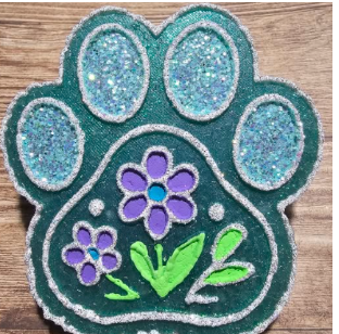 Paw Print With Flowers